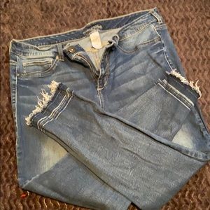 Maurices jeans with frayed bottoms